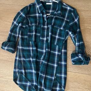 Women’s flannel shirt full tilt 3/4 sleeve roll up